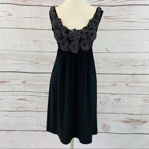 Nic & Dom black flower fabric accent stretchy